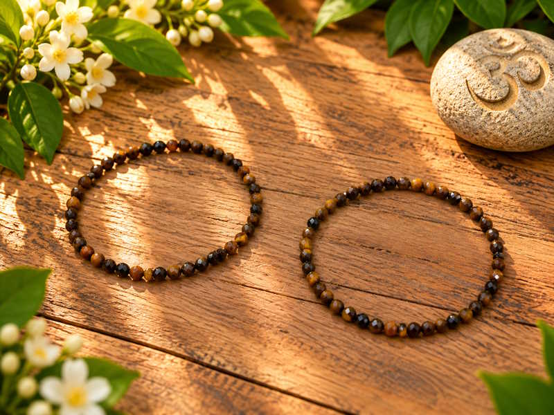 Pulsera Ojo de Tigre bola facetada